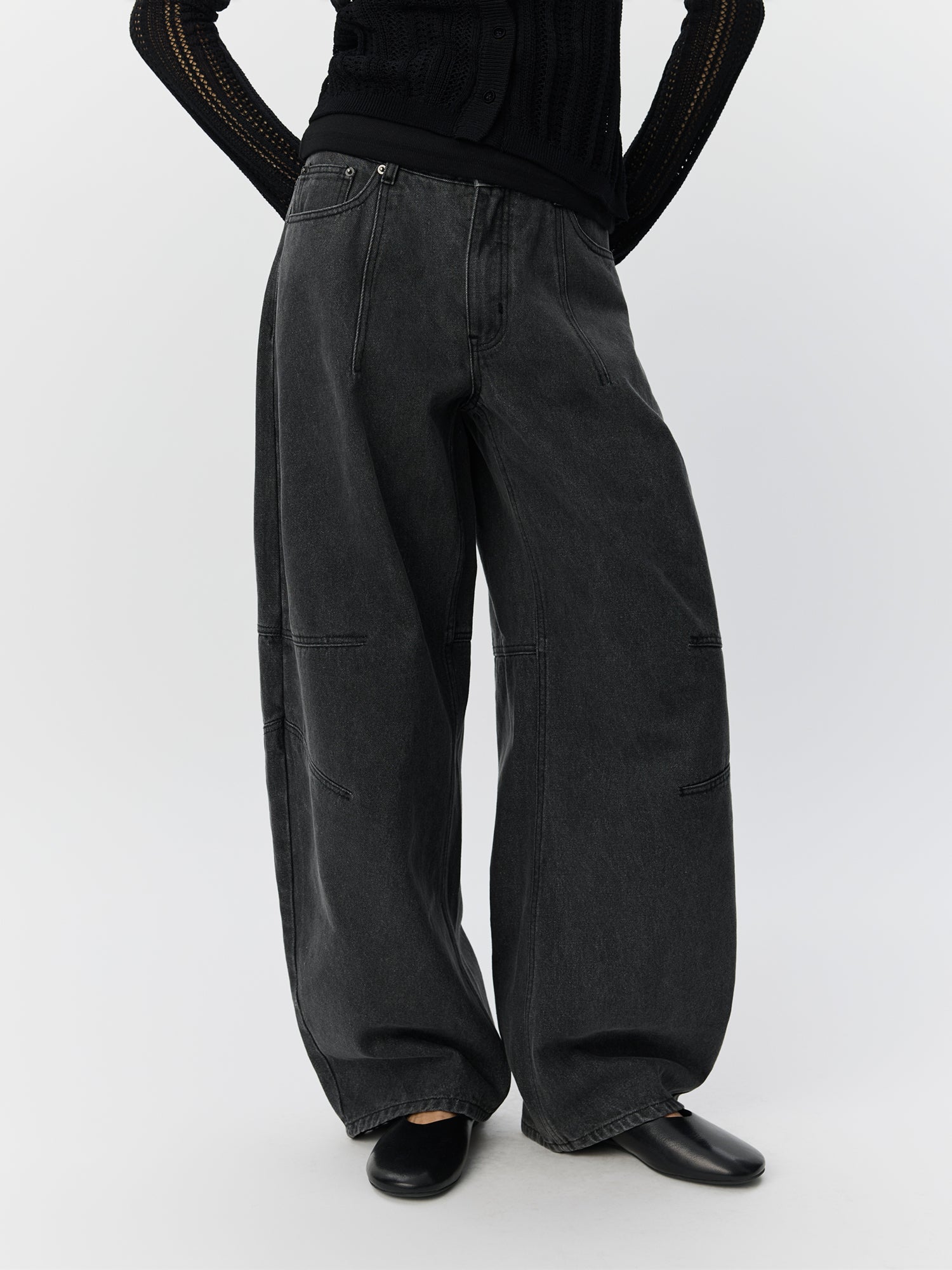 Sofie Schnoor WOMEN BECKASW BARREL FORMEDE JEANS Jeans 1024 Black washed Denim