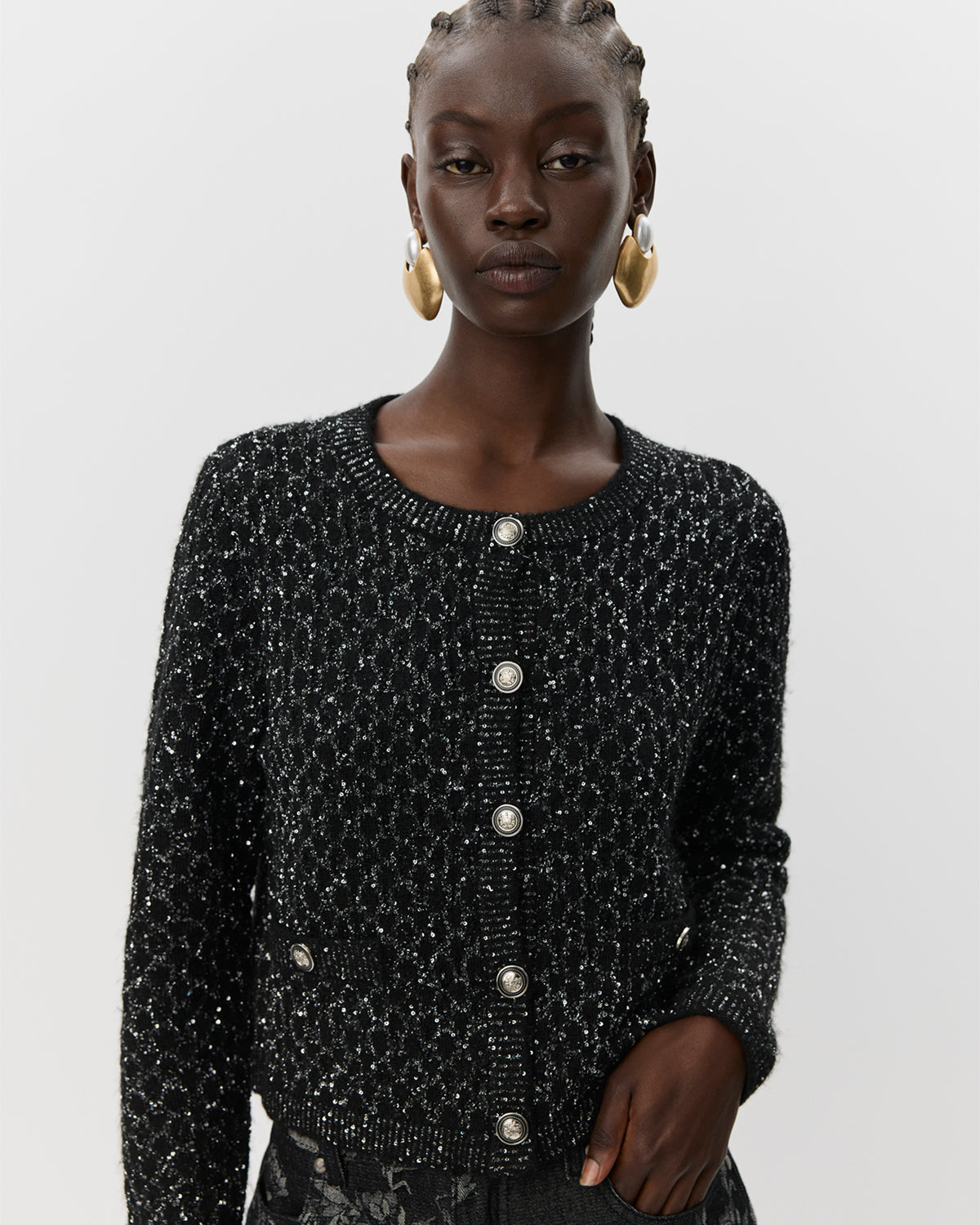 Sofie Schnoor WOMEN CARNETSW CARDIGAN Cardigan 1003 Black glitter