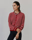 CISSESW STRIBET CARDIGAN - Red Striped