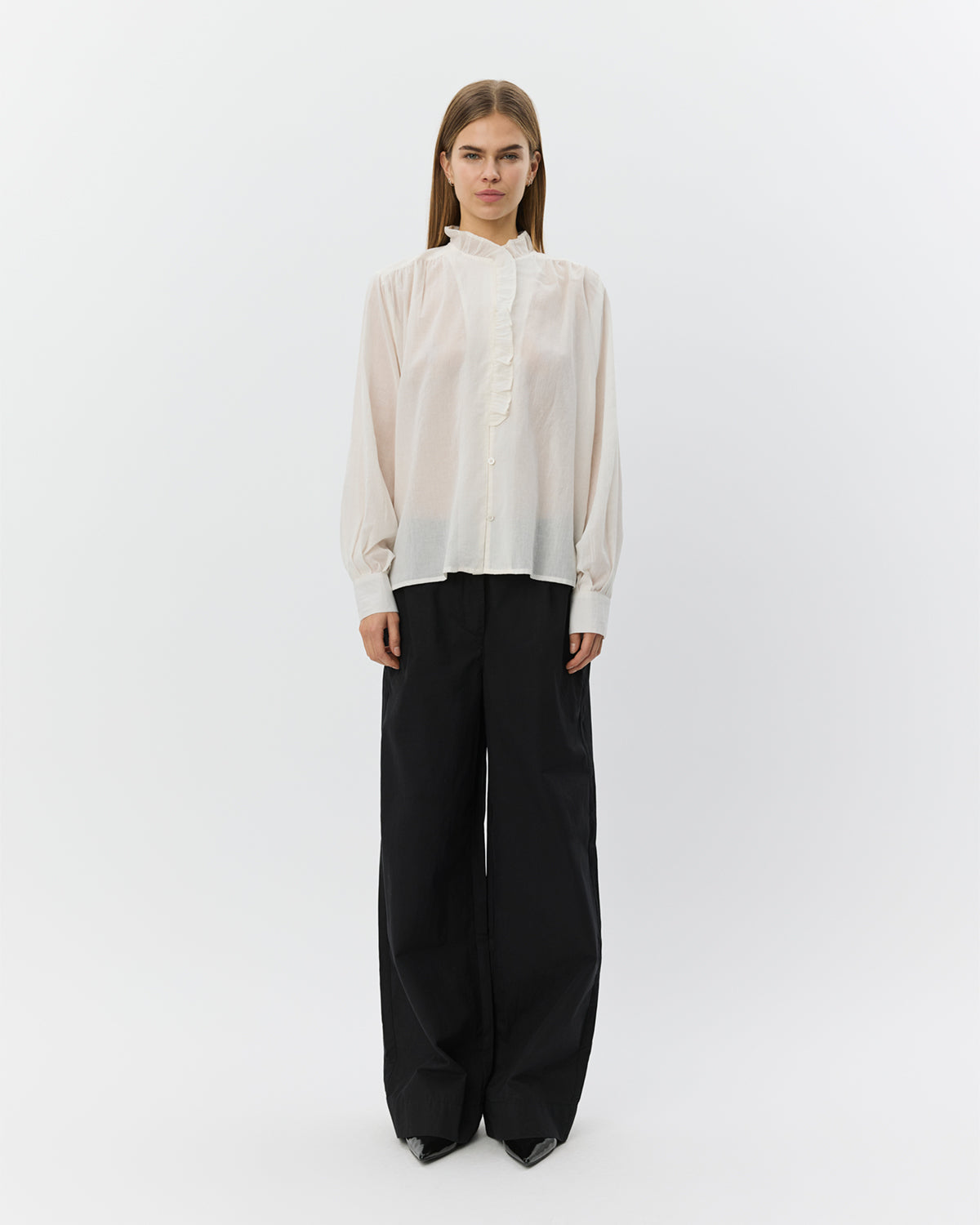 Sofie Schnoor WOMEN EDNASW SKJORTE MED FLÆSE Skjorte 0103 Off white