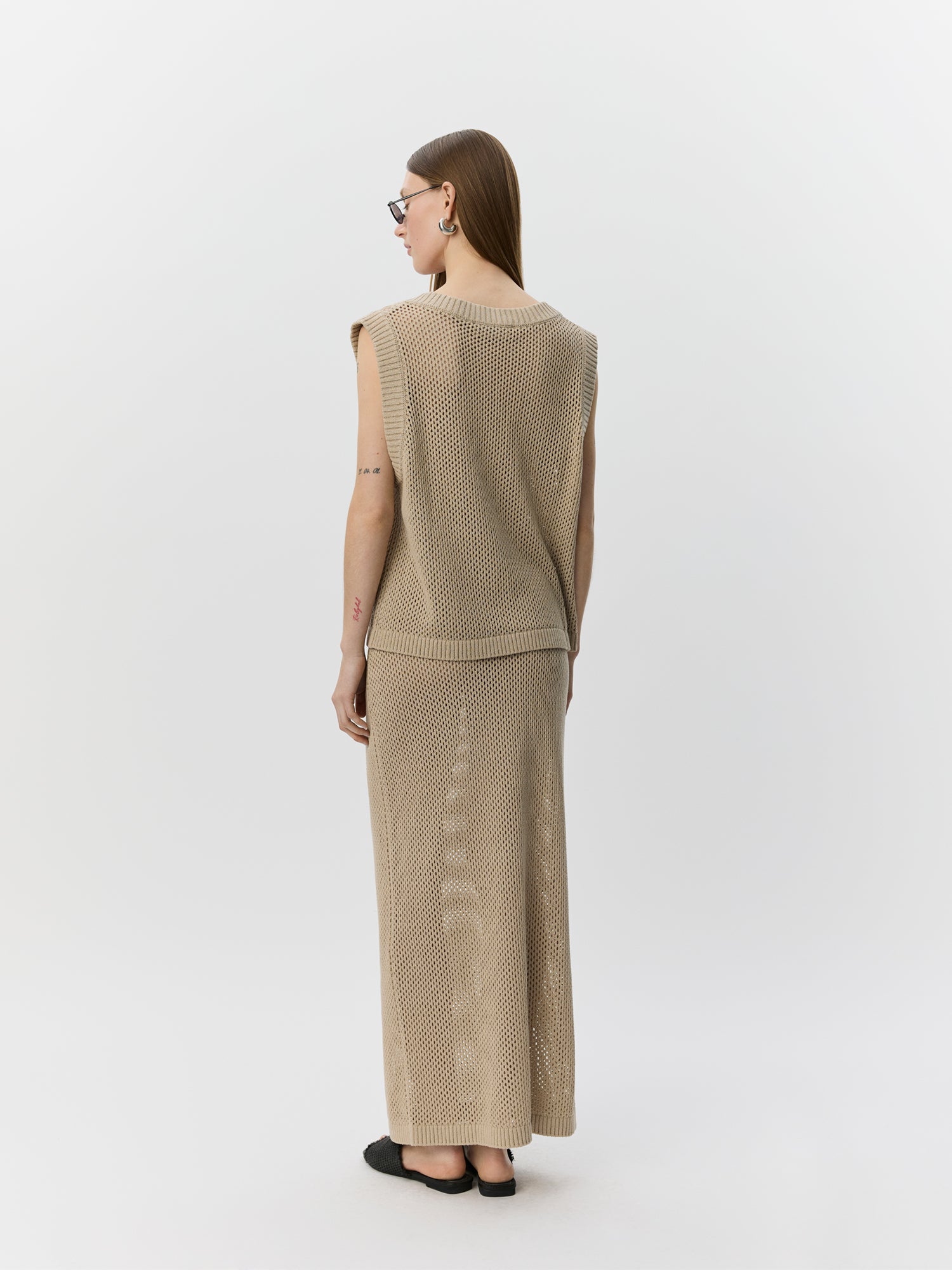 Sofie Schnoor WOMEN ELADASW STRIK MAXI NEDERDEL Nederdel 8058 Feather Gray