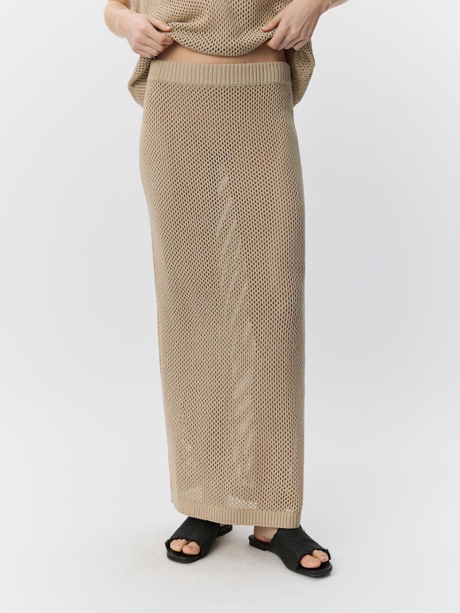 Sofie Schnoor WOMEN ELADASW STRIK MAXI NEDERDEL Nederdel 8058 Feather Gray