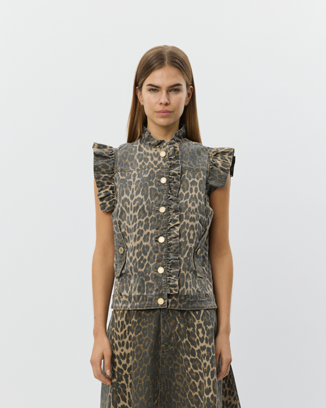 Sofie Schnoor WOMEN FARAHSW LEO VEST Vest 9086 Light brown leopard