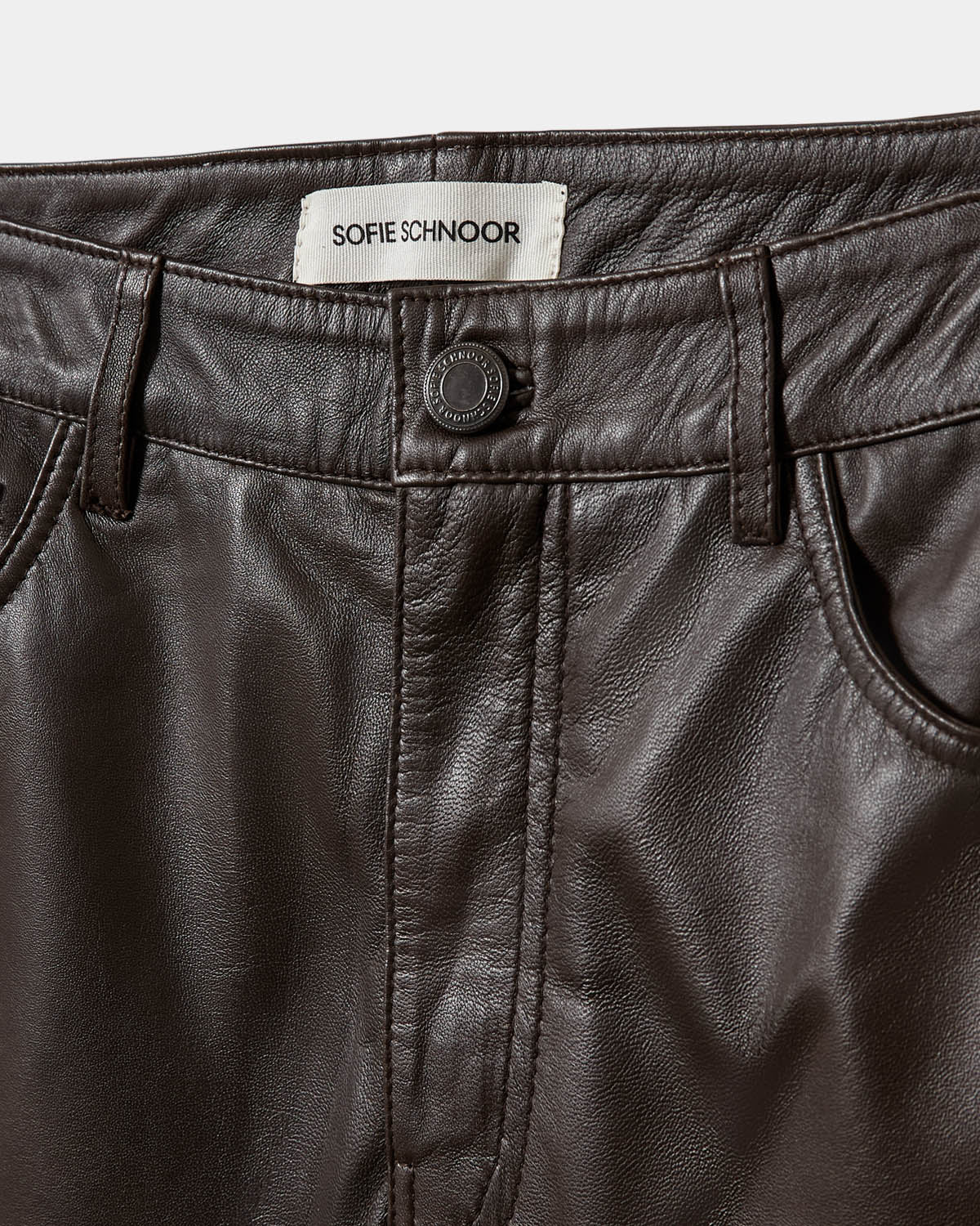 Sofie Schnoor WOMEN GATTISW LEATHER PANTS Buks 7025 Dark brown