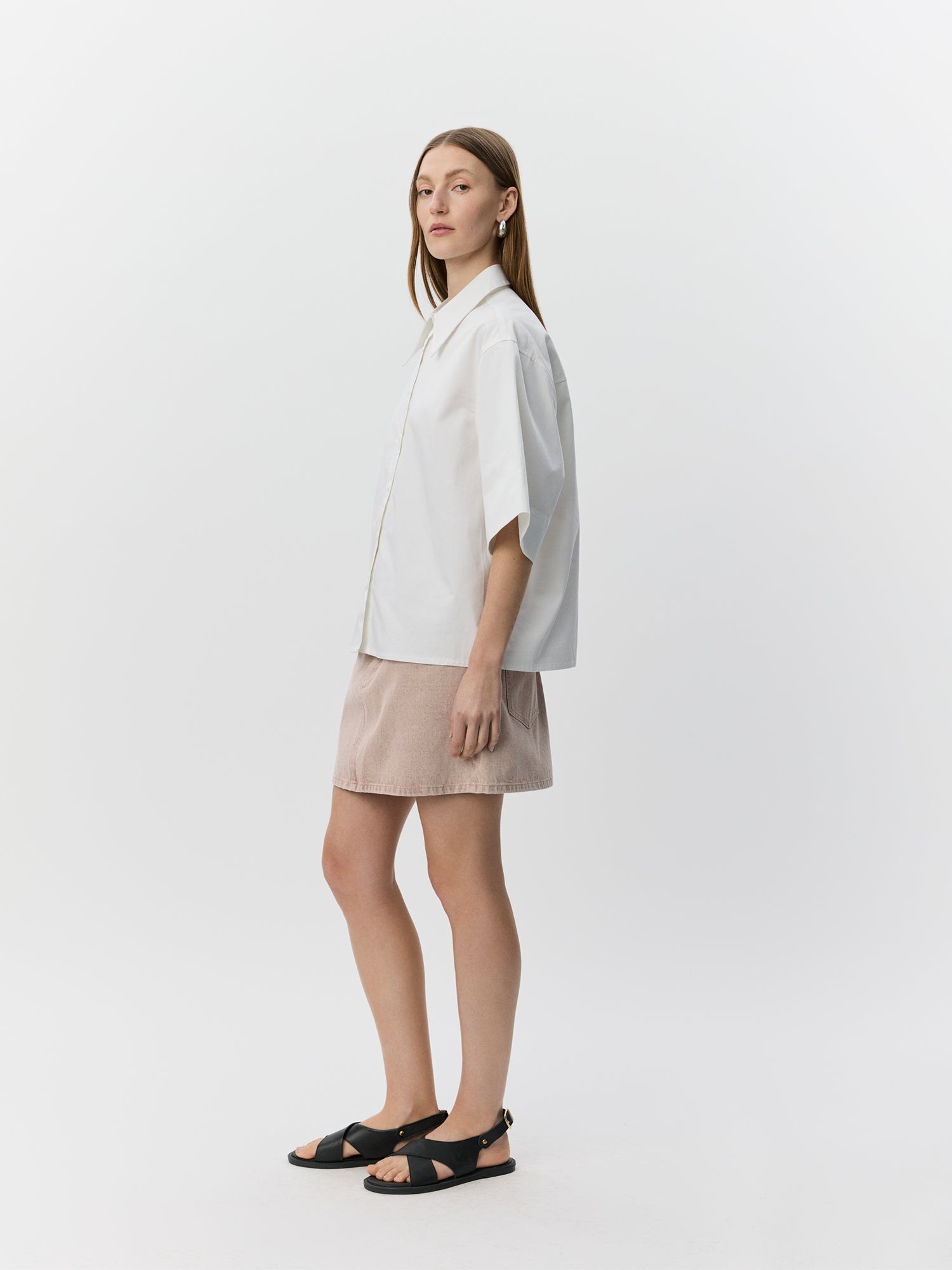 Sofie Schnoor WOMEN HARVEYSW OVERSIZE KORTÆRMET SKJORTE Skjorte 0101 Off white