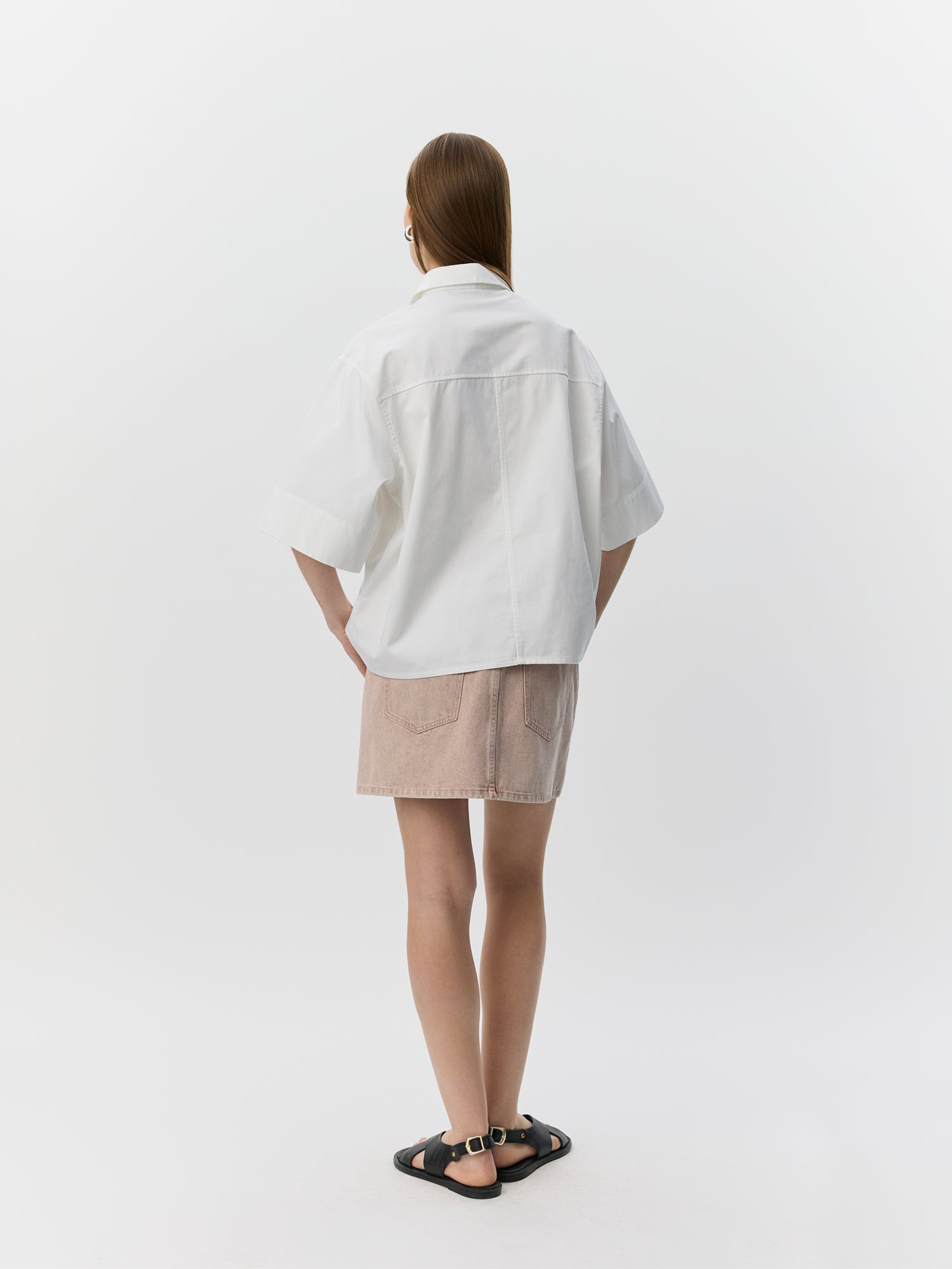 Sofie Schnoor WOMEN HARVEYSW OVERSIZE KORTÆRMET SKJORTE Skjorte 0101 Off white