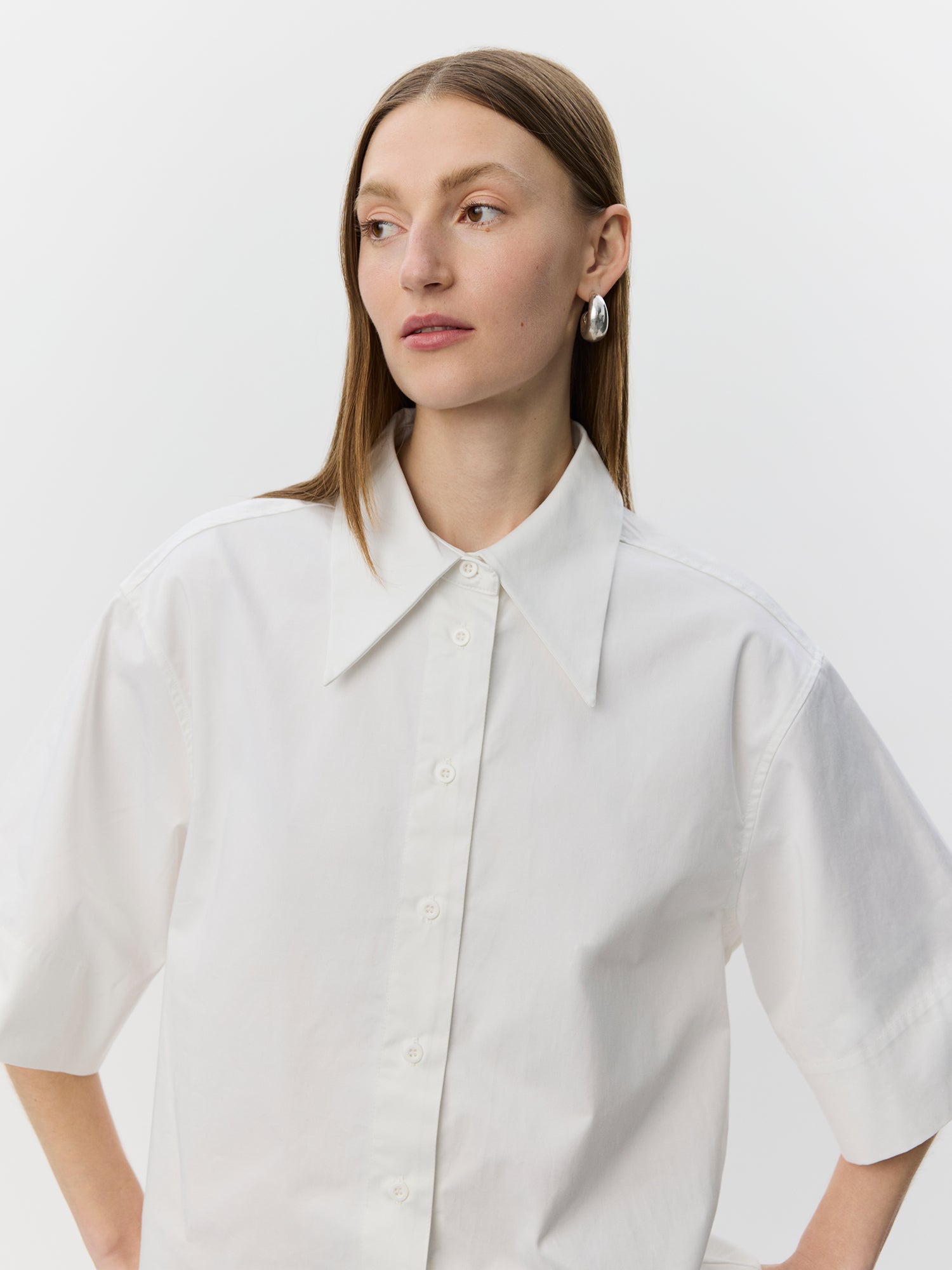 Sofie Schnoor WOMEN HARVEYSW OVERSIZE KORTÆRMET SKJORTE Skjorte 0101 Off white