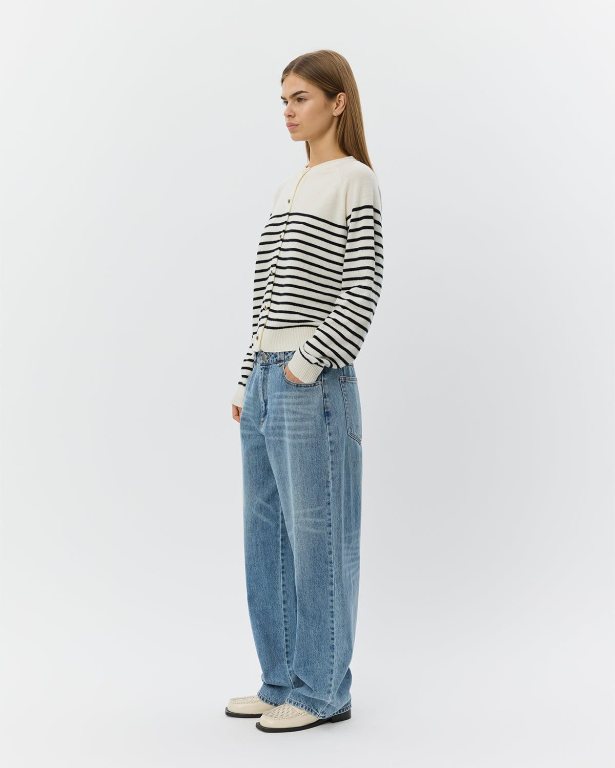 Sofie Schnoor WOMEN JOANNASW STRIK CARDIGAN Cardigan 0142 Off White