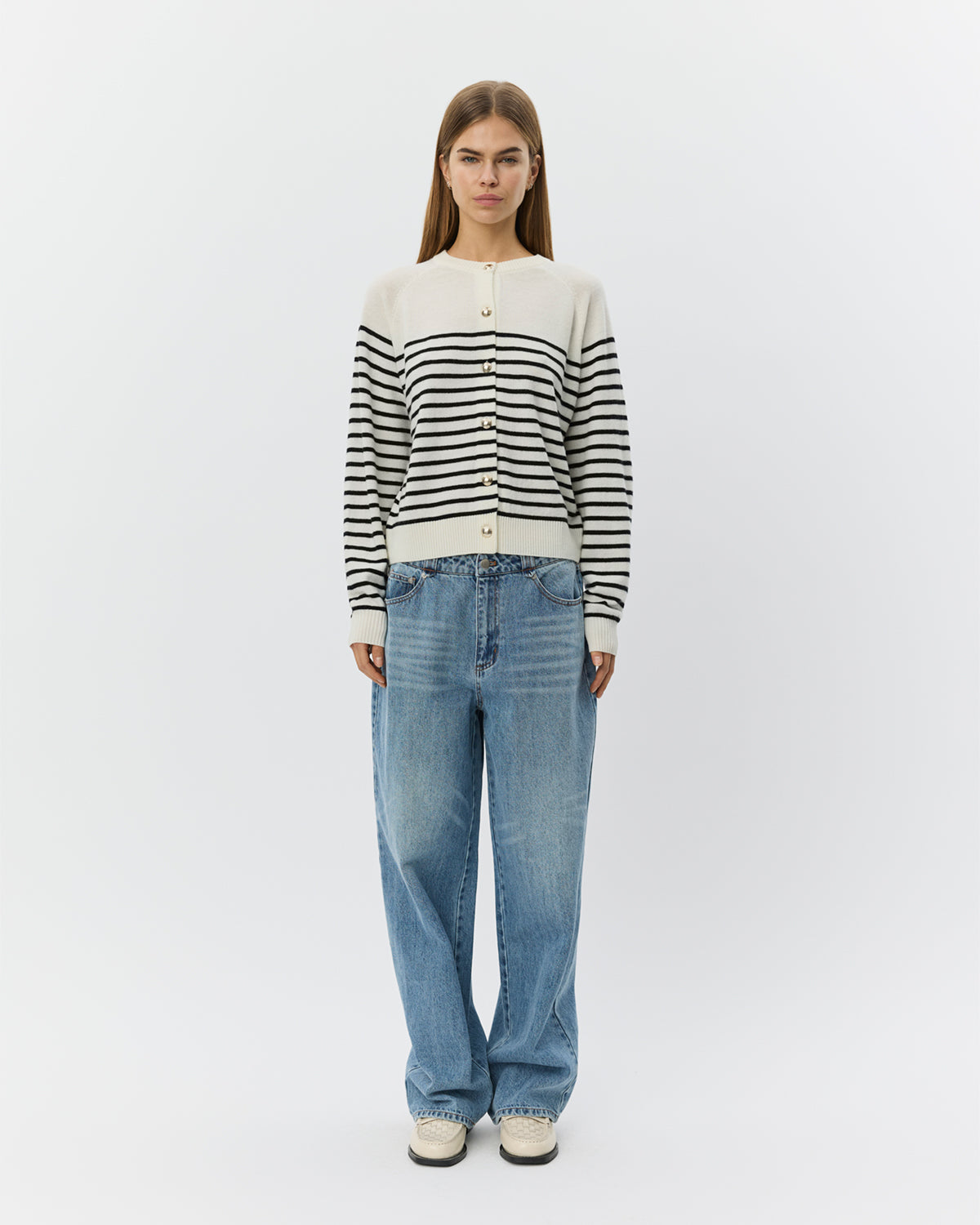 Sofie Schnoor WOMEN JOANNASW STRIK CARDIGAN Cardigan 0142 Off White