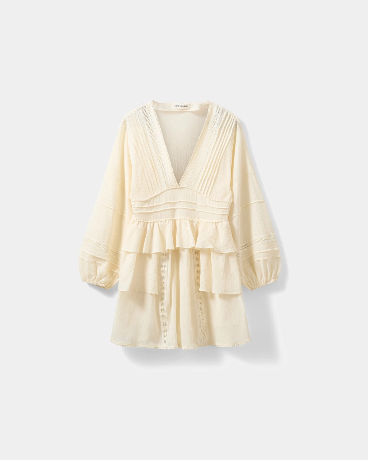 Sofie Schnoor WOMEN JOUVESW BLONDE DETALJE MIDI KJOLE Kjole 0159 Cream White