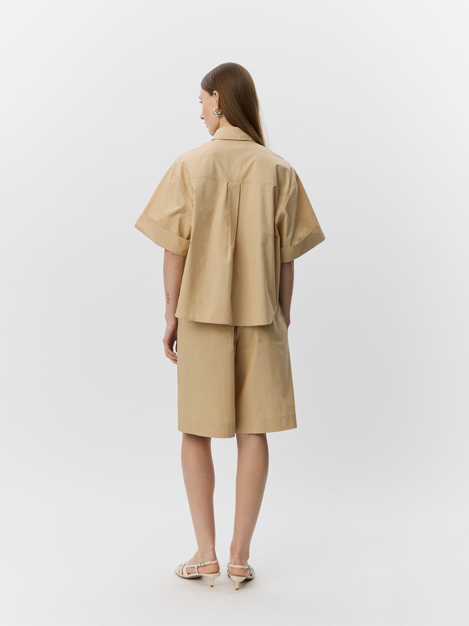 Sofie Schnoor WOMEN LEANASW KORTÆRMET SKJORTE Skjorte 7015 Beige