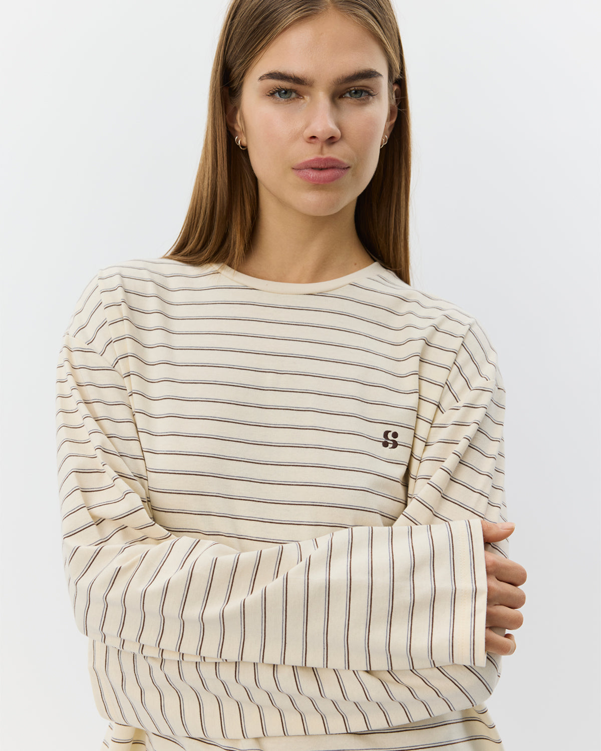 Sofie Schnoor WOMEN MASYSW LANGÆRMET BOXY T-SHIRT T-shirt 0140 Off White Striped