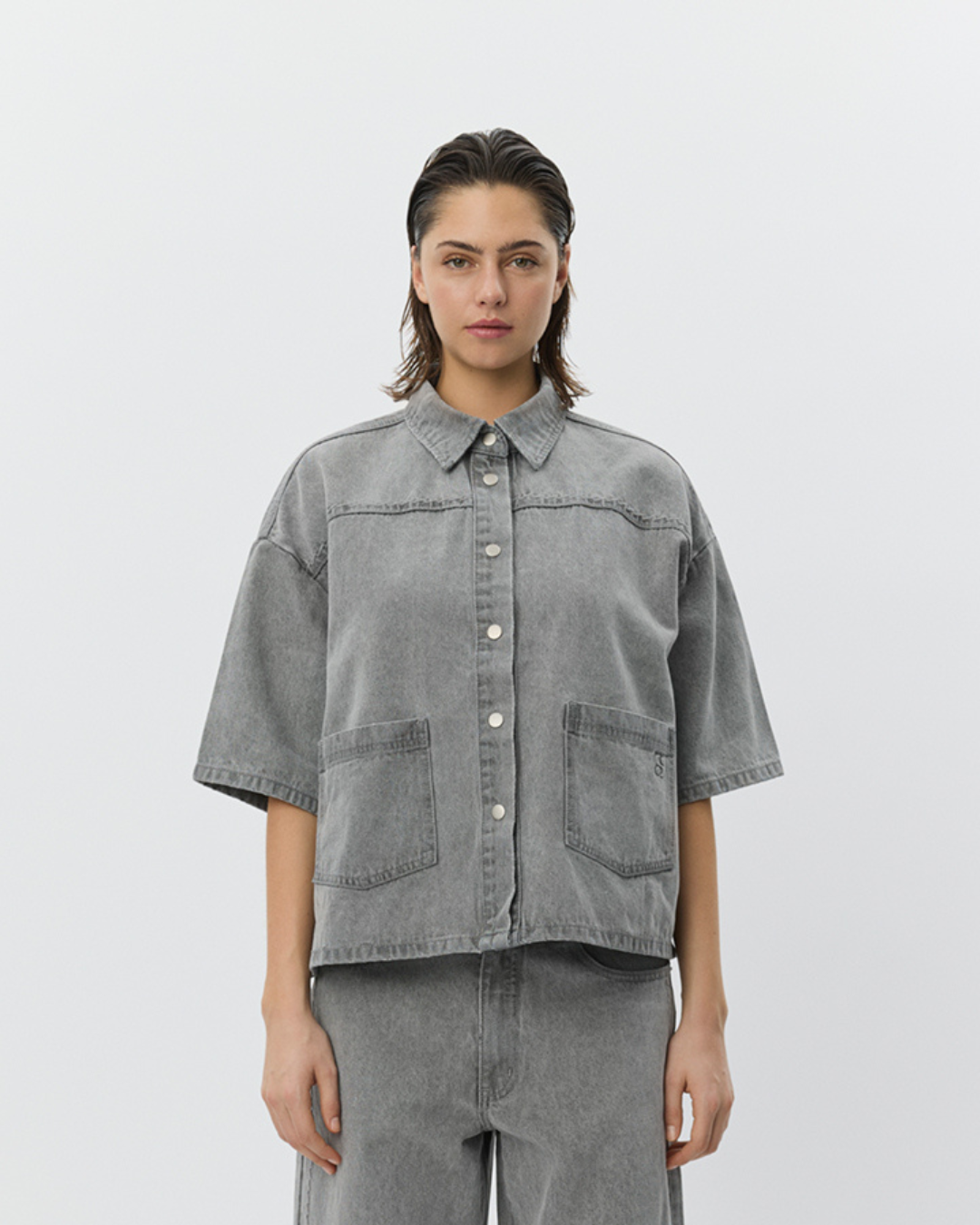 Sofie Schnoor WOMEN MELISSASW DENIM LØS SIDDENDE OVERSKJORTE Jakke 8052 Stone Grey