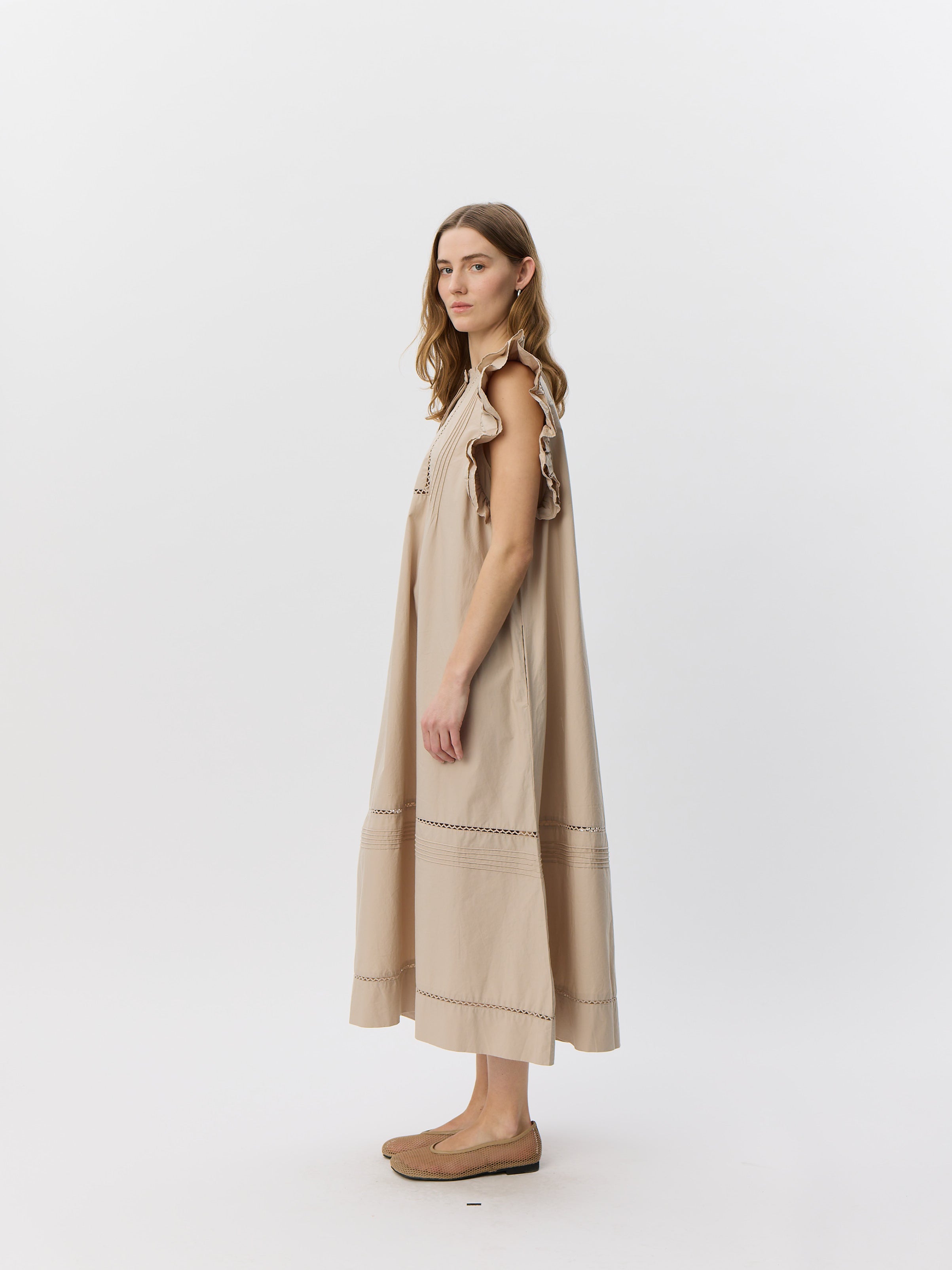 Sofie Schnoor WOMEN OTANIASW FRILL BOMULDSKJOLE Kjole 8058 Feather Gray