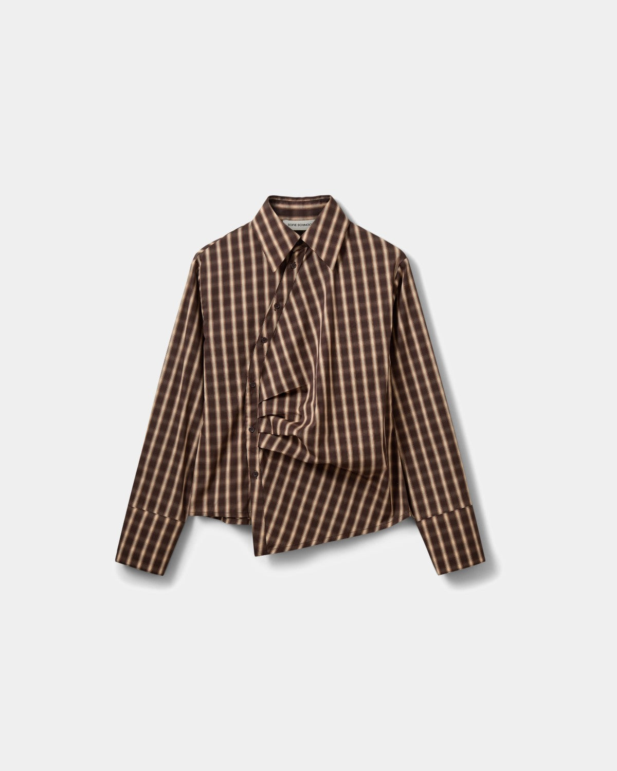 Sofie Schnoor WOMEN PAIGESW ASYMMETRISK SKJORTE Skjorte 9007 Brown check