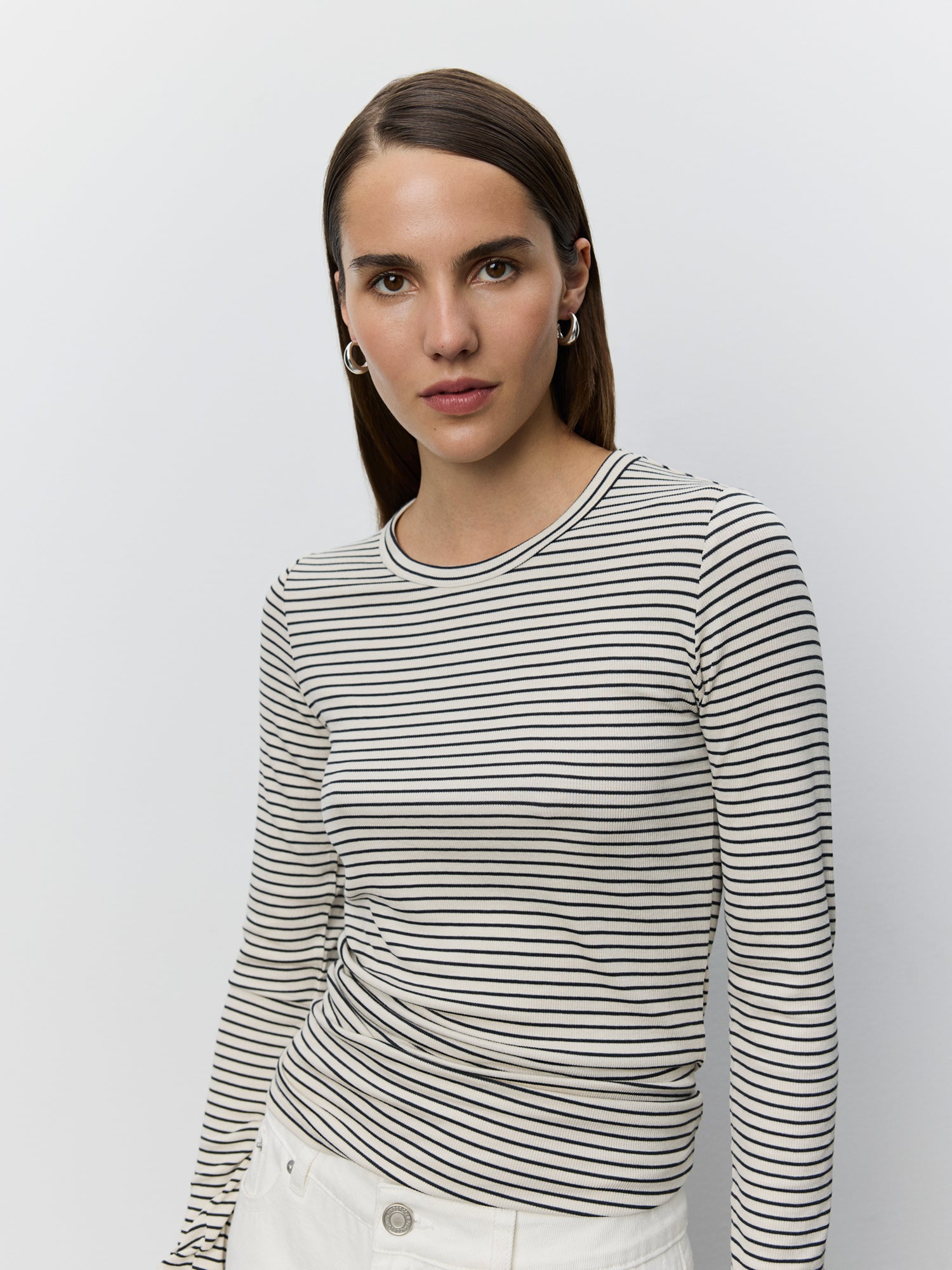 Sofie Schnoor WOMEN PETRICIASW STRIBE T-SHIRT LANGÆRMET T-shirt lang ærmet 0104 Off white