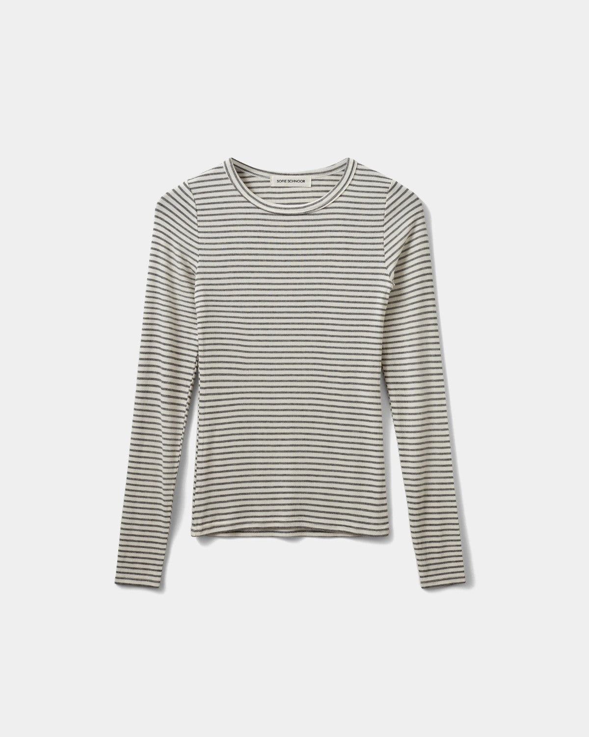 Sofie Schnoor WOMEN PETRICIASW STRIBE T-SHIRT LANGÆRMET T-shirt lang ærmet 8048 Grey Striped