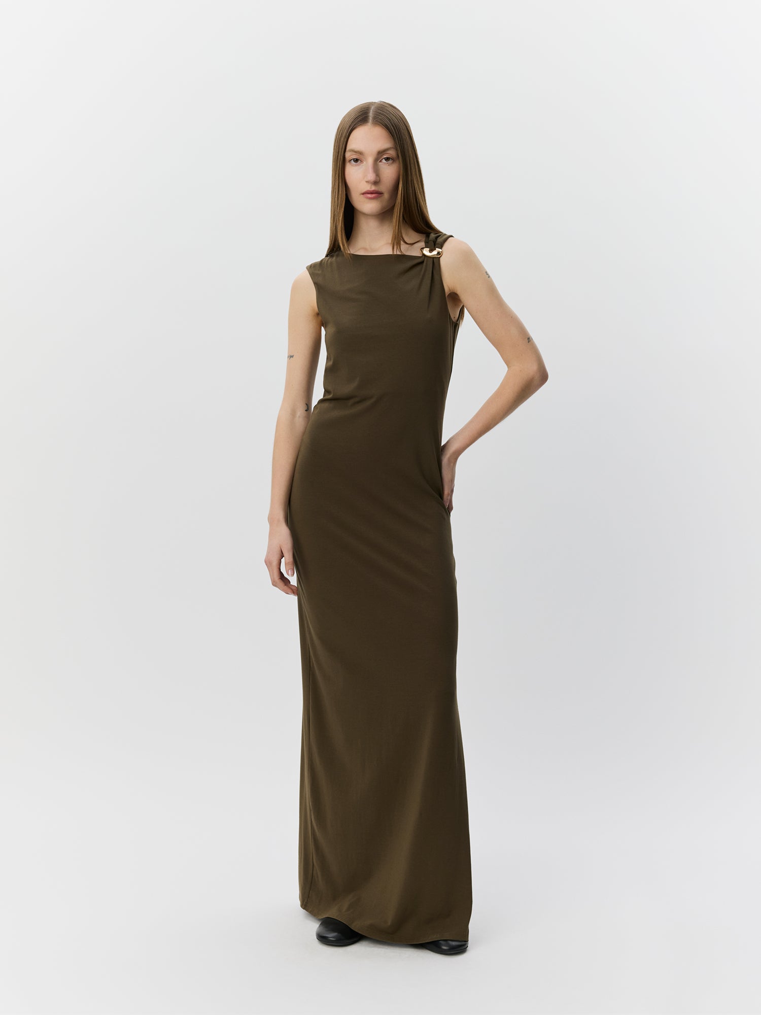 Sofie Schnoor WOMEN RAGNISW JERSEY MAXI KJOLE Kjole 3097 Olive Brown