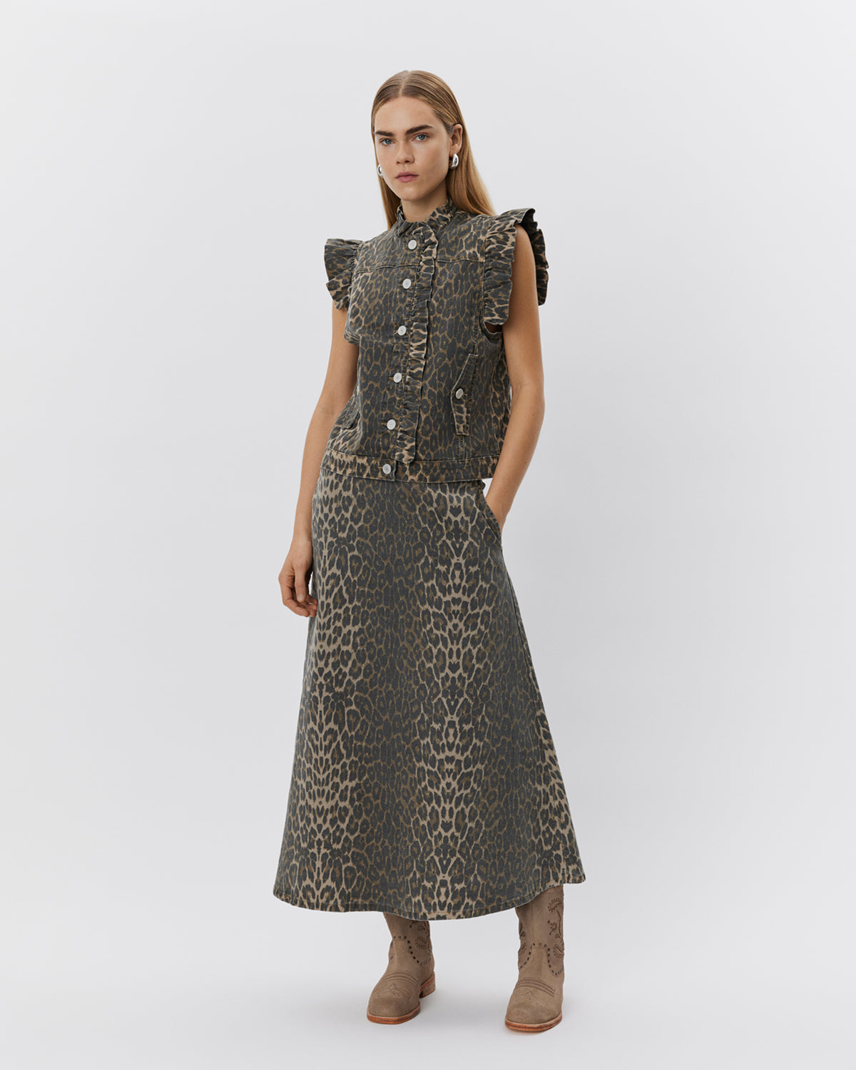 Sofie Schnoor WOMEN SELIASW NEDERDEL Nederdel 9086 Light brown leopard