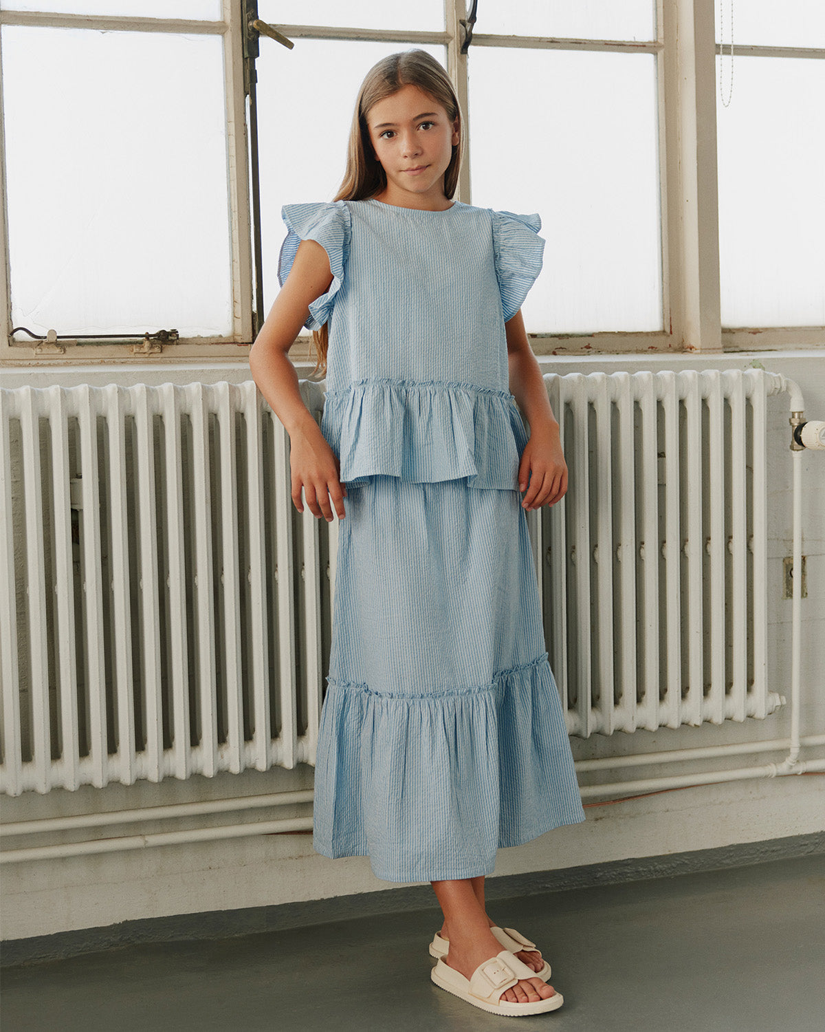 Sofie Schnoor YOUNG VIVISY NEDERDEL Nederdel 5094 Light Blue striped