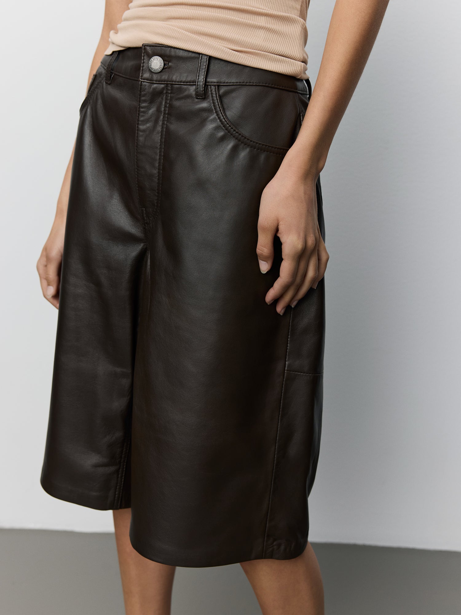 Sofie Schnoor WOMEN VOKESW LÆDER SHORTS Shorts 7025 Dark brown