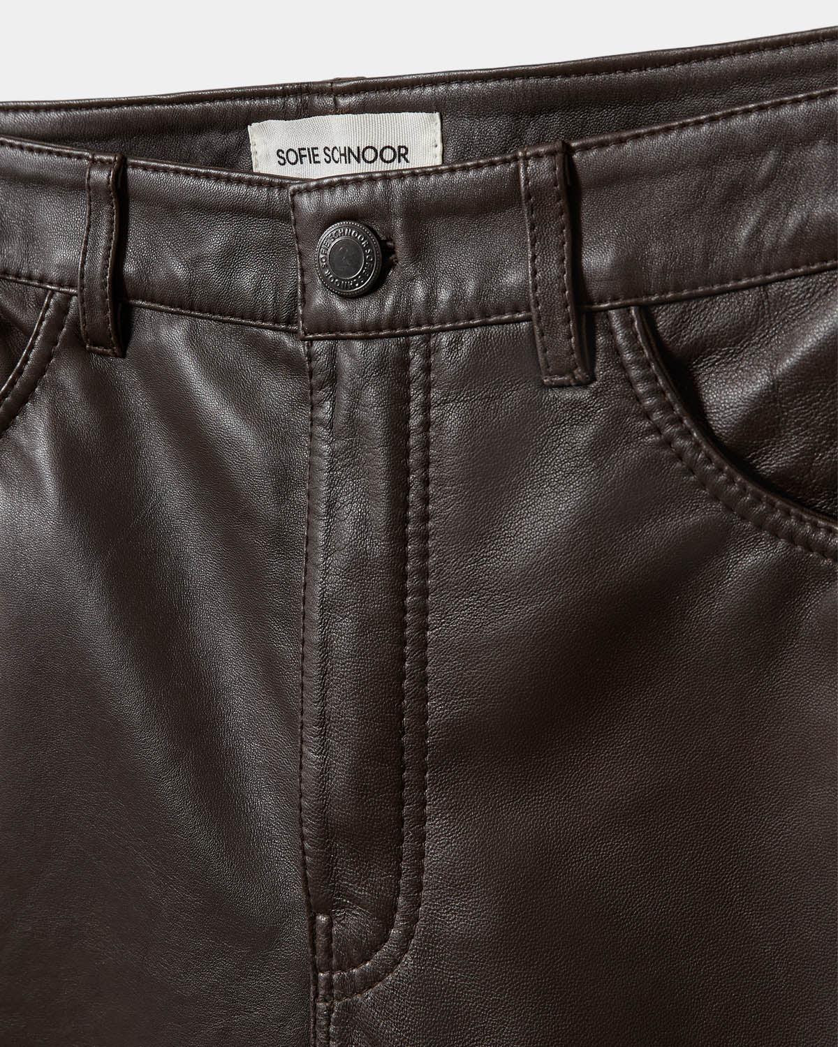 Sofie Schnoor WOMEN VOKESW LEATHER SHORTS Buks 7025 Dark brown