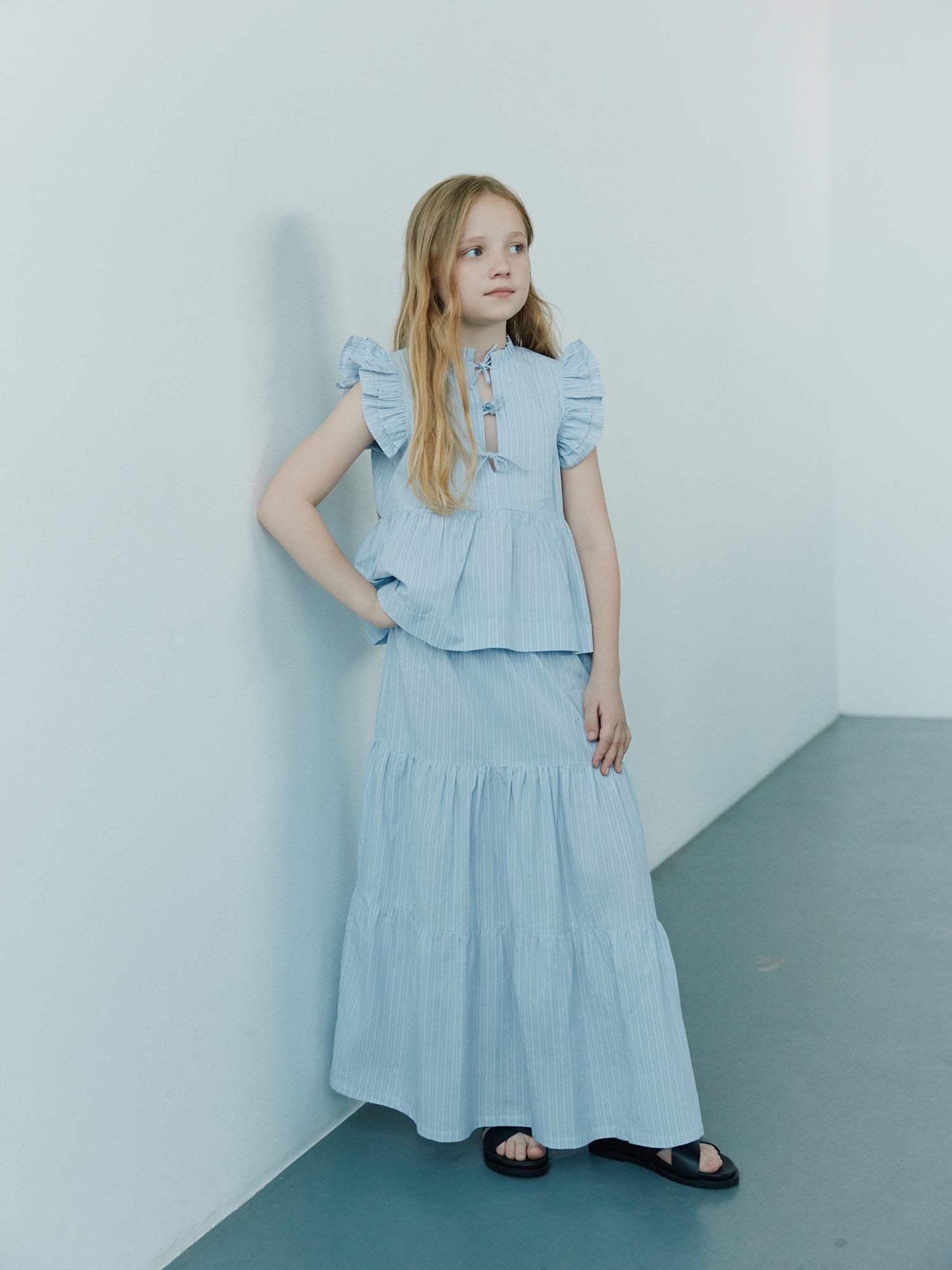 Sofie Schnoor YOUNG ViviSY Nederdel Nederdel 5094 Light Blue striped