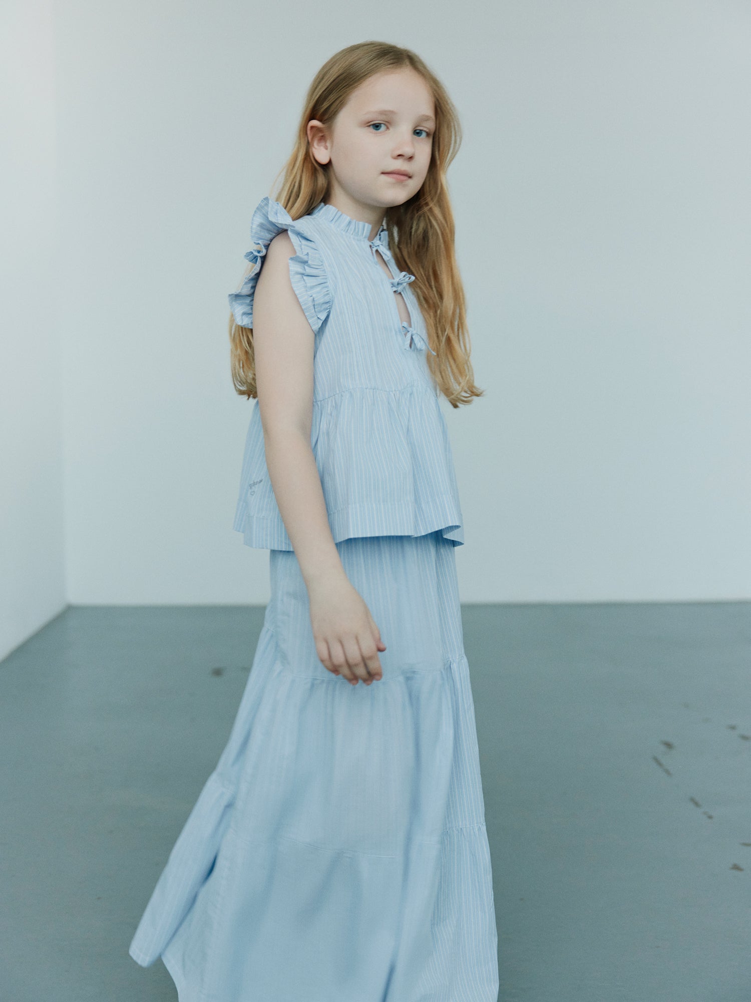 Sofie Schnoor YOUNG ViviSY Nederdel Nederdel 5094 Light Blue striped