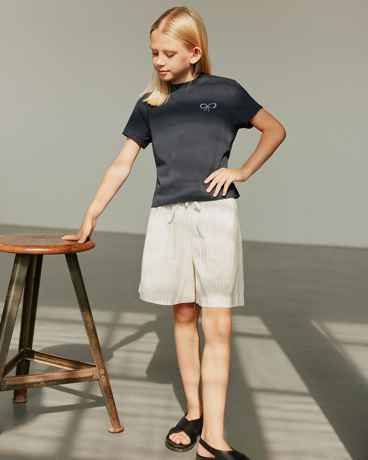 Sofie Schnoor YOUNG ZAHRASY SHORTS Shorts 0149 Antique White w Blue