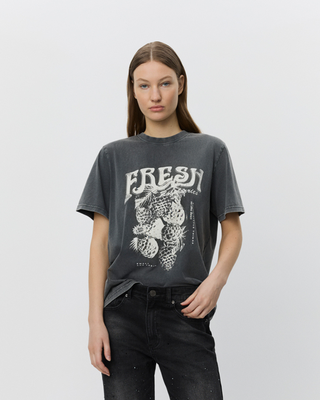 Sofie Schnoor WOMEN ZENASW T-SHIRT T-shirt 1022 Stone washed black