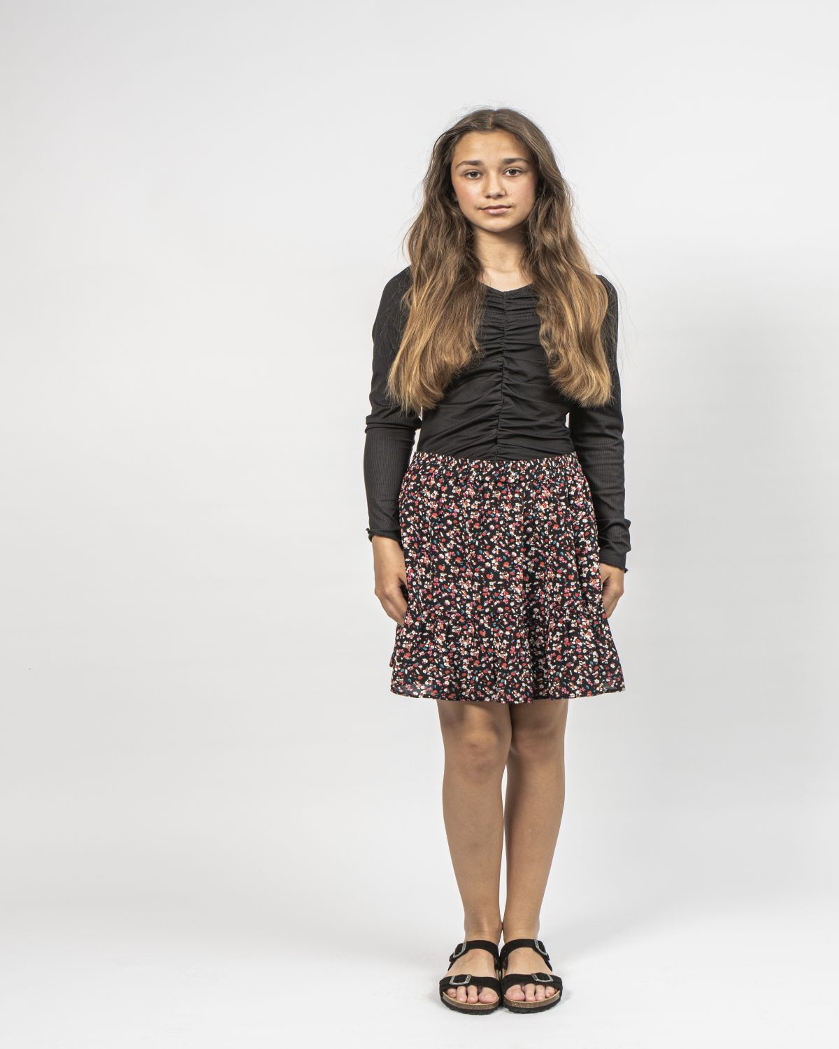 Sofie Schnoor YOUNG AdrienneSY Nederdel Nederdel 1010 Black flower