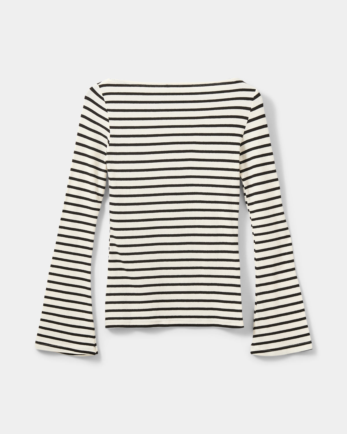 Sofie Schnoor WOMEN CECESW LANGÆRMET T-SHIRT MED BÅD UDSKÆRING T-shirt lang ærmet 0139 White Black striped