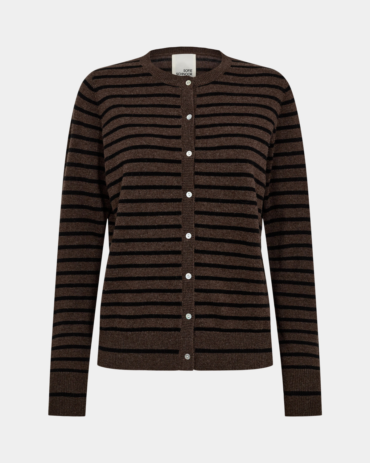 Sofie Schnoor WOMEN CISSESW STRIBET CARDIGAN Cardigan 7141 Dark Brown Black striped