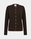 CISSESW STRIBET CARDIGAN - Dark Brown Black striped