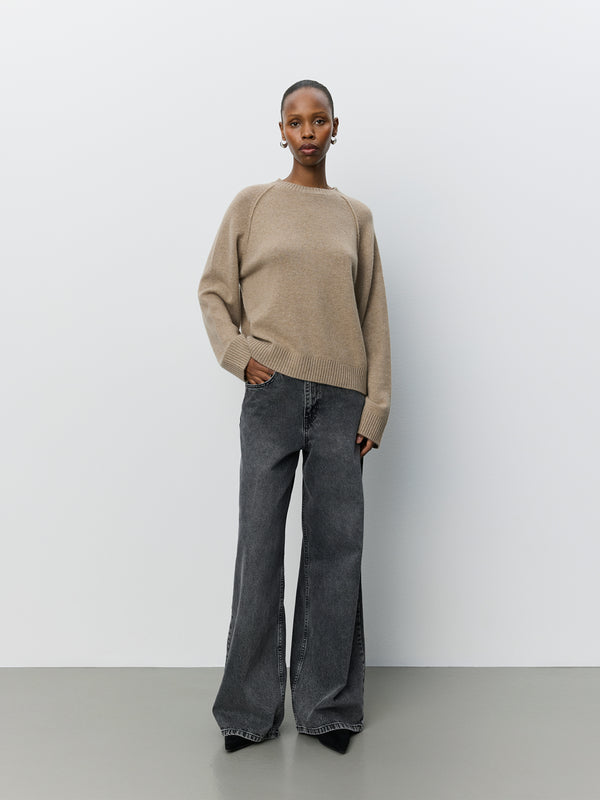 FLORESSW CASHMERE STRIK-SWEATER
