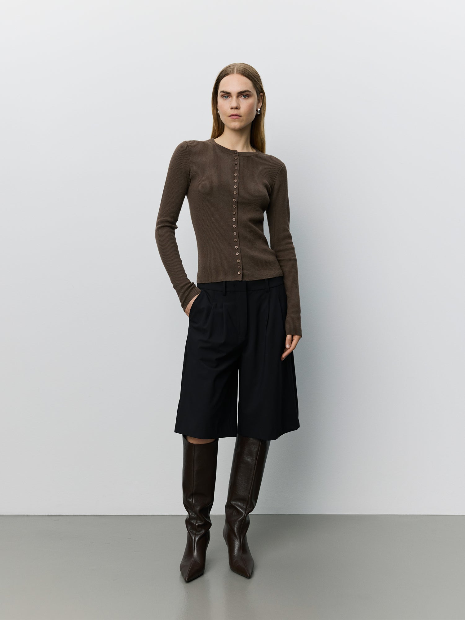 Sofie Schnoor WOMEN JULESSW STRIK CARDIGAN Cardigan 7052 Brown