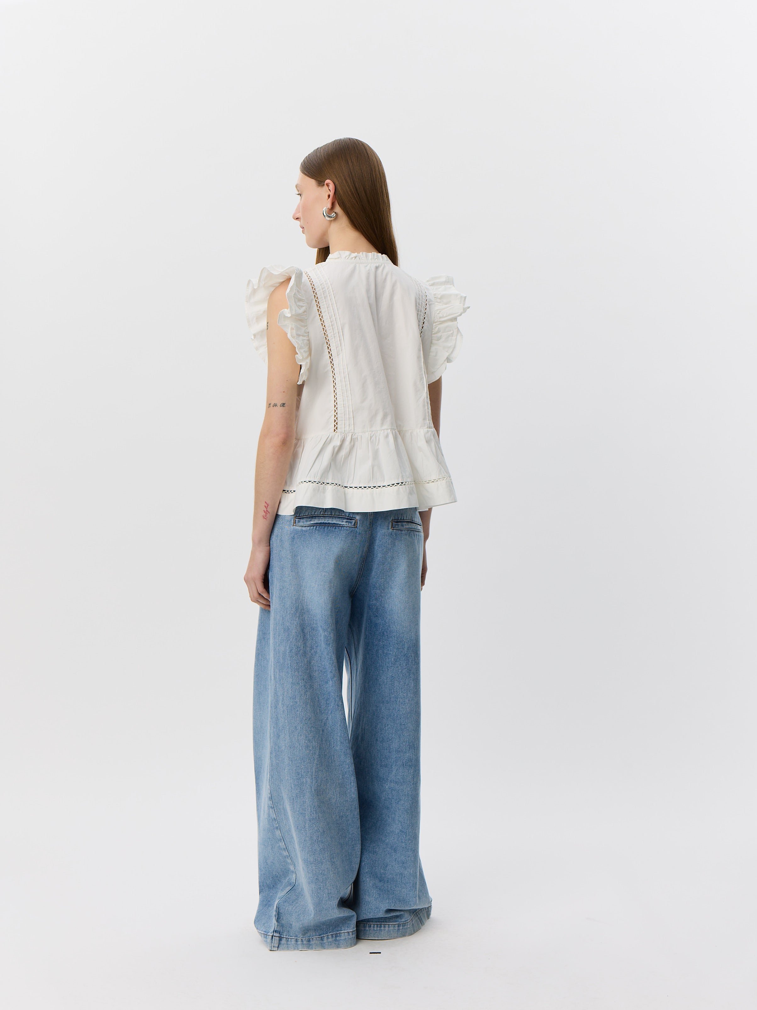 Sofie Schnoor WOMEN JULIENSW FRILL BOMULDSTOP Top 0141 White Alyssum