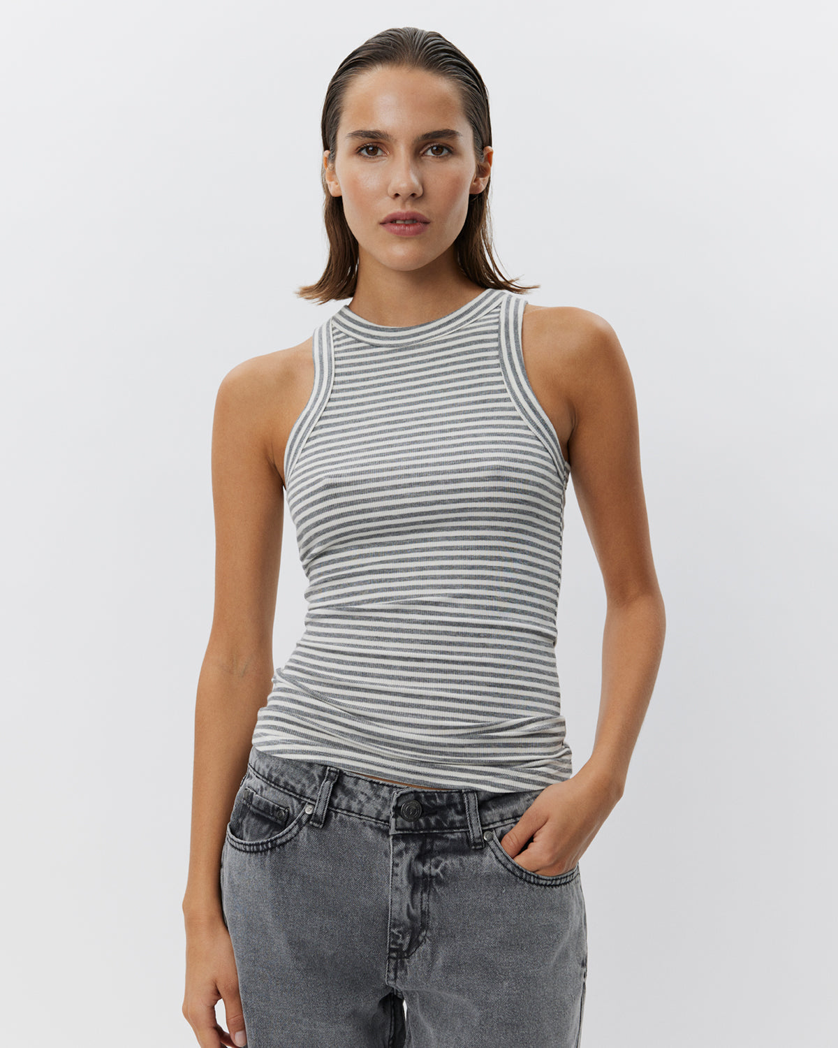 Sofie Schnoor WOMEN JULLIESW STRIBE TOP Top 8048 Grey Striped