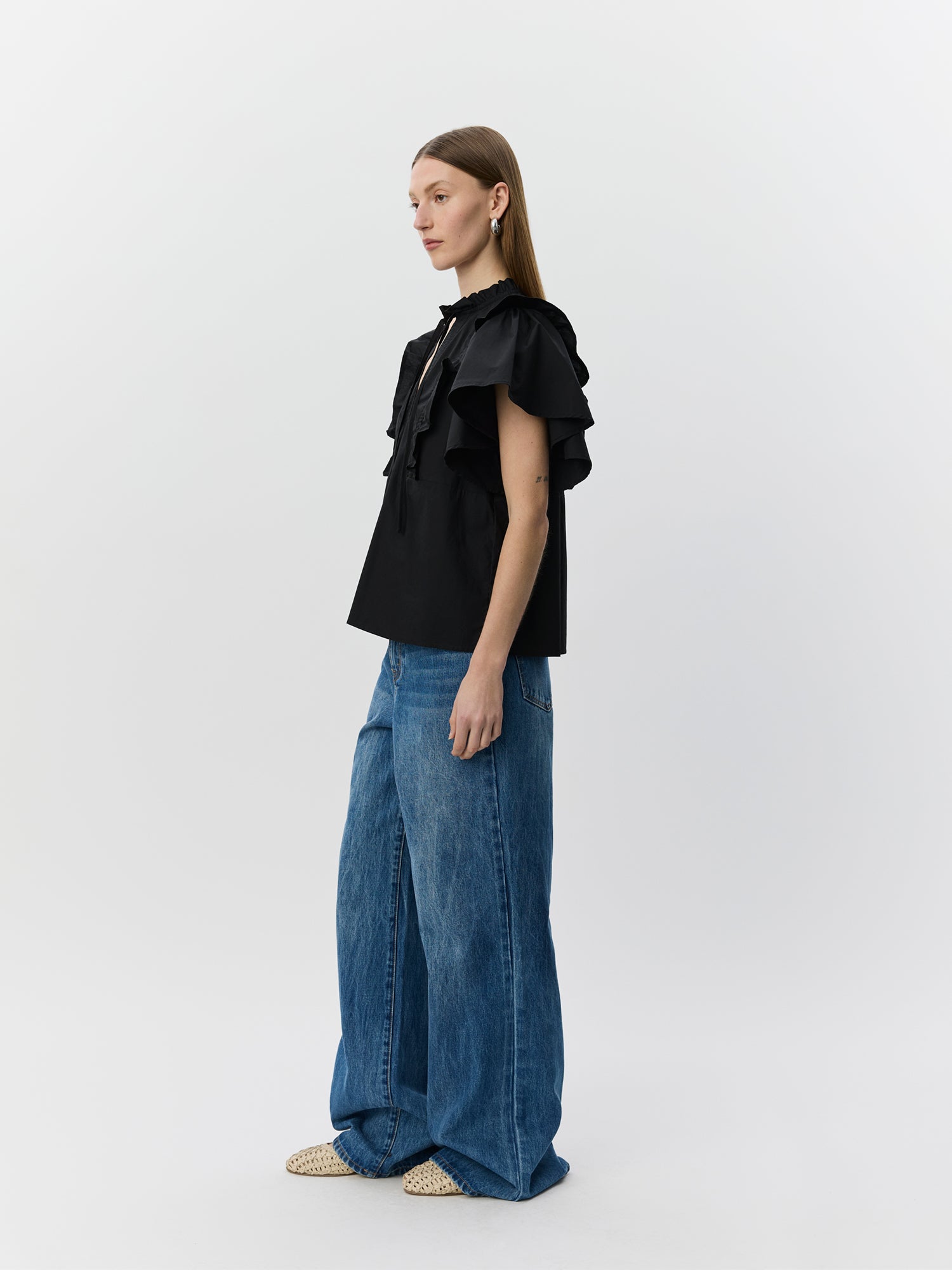 Sofie Schnoor WOMEN MERLINDASW FRILL TOP Top 1000 Black