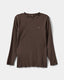 P243435-T-shirt langærmet-Chocolate brown