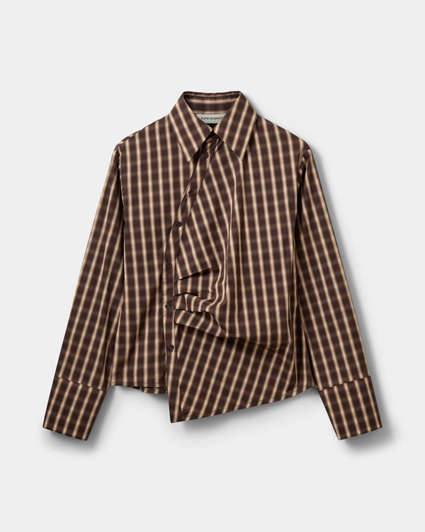 Sofie Schnoor WOMEN PAIGESW ASYMMETRISK SKJORTE Skjorte 9007 Brown check