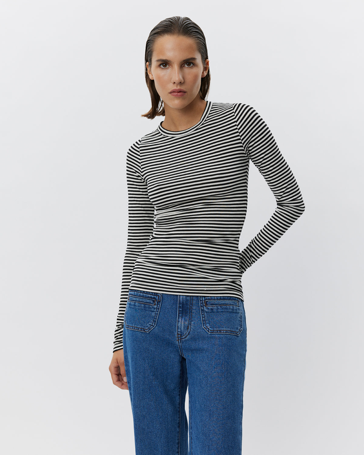 Sofie Schnoor WOMEN PETRICIASW STRIBE T-SHIRT LANGÆRMET T-shirt lang ærmet 1017 Black striped