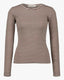 PETRICIASW STRIBE T-SHIRT LANGÆRMET - Brown Striped