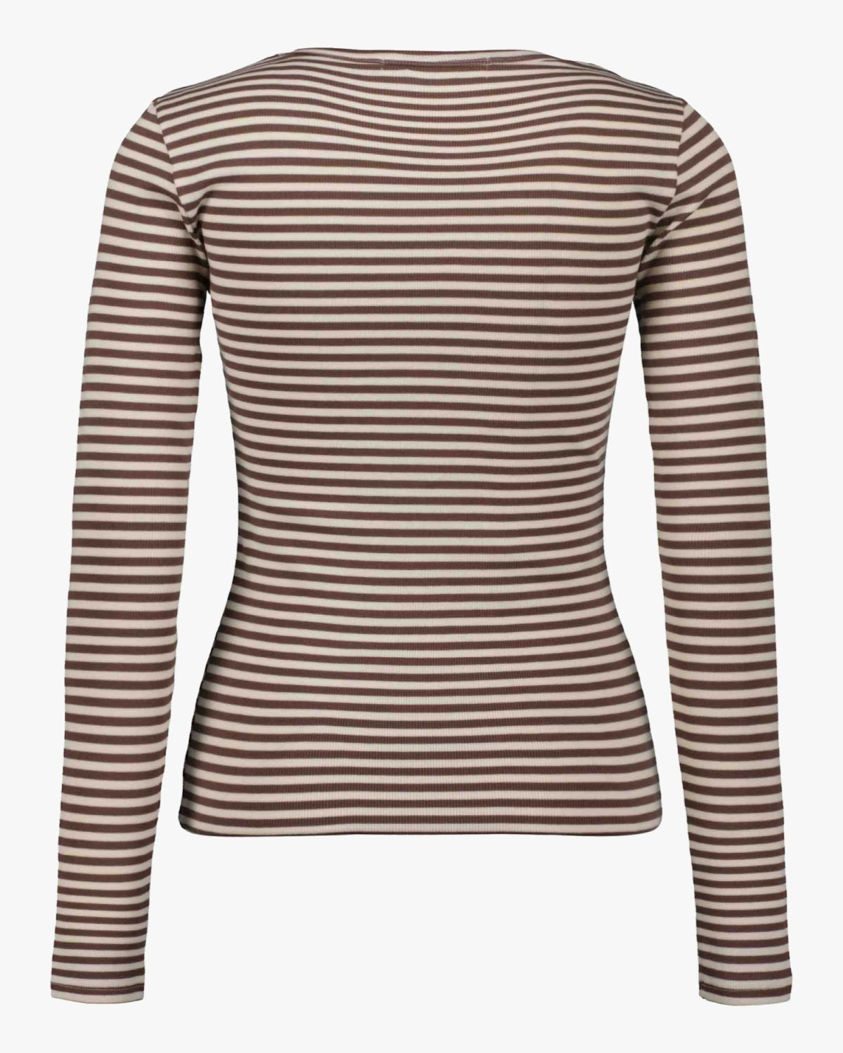 Sofie Schnoor WOMEN PETRICIASW STRIBE T-SHIRT LANGÆRMET T-shirt lang ærmet 7113 Brown Striped