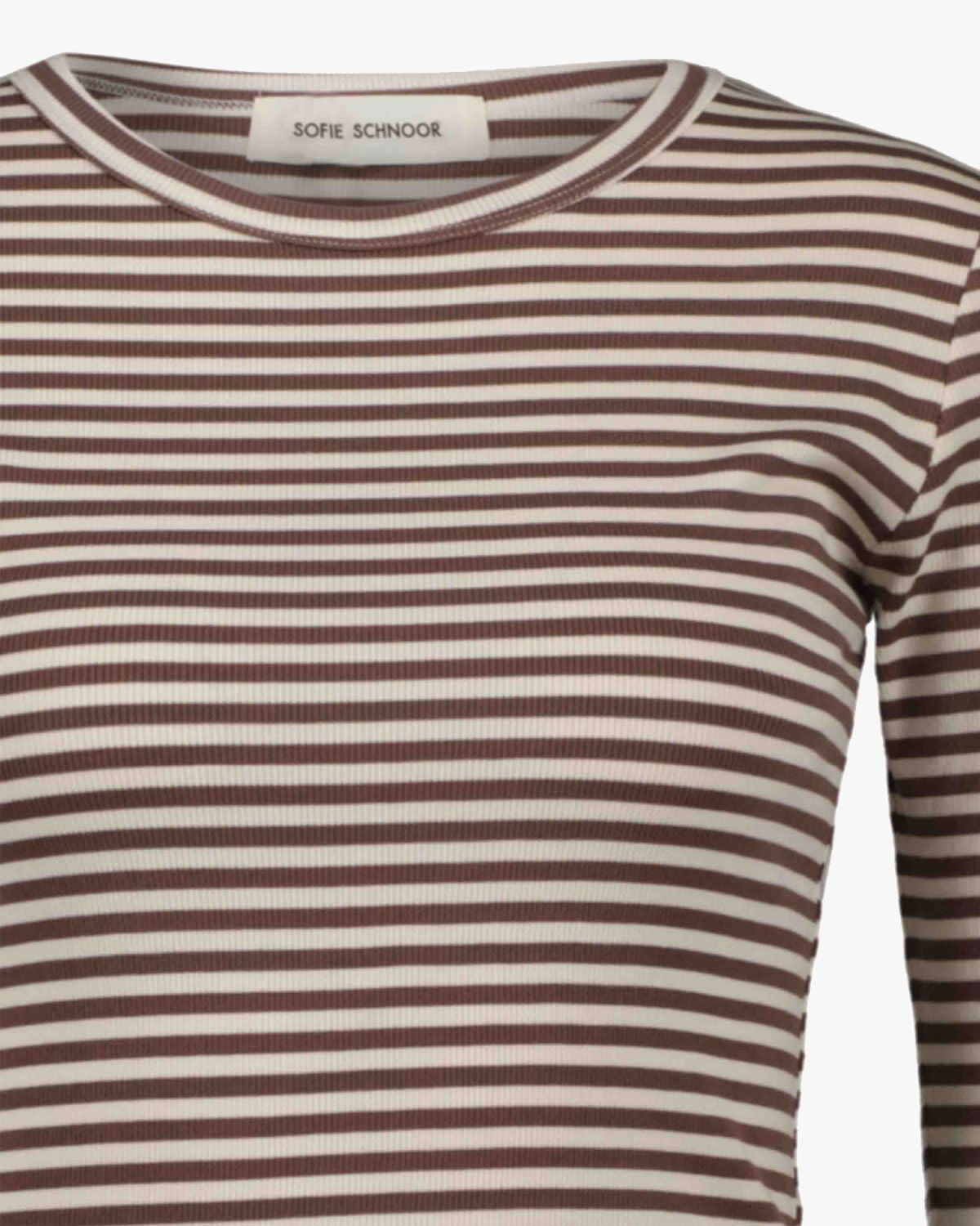 Sofie Schnoor WOMEN PETRICIASW STRIBE T-SHIRT LANGÆRMET T-shirt lang ærmet 7113 Brown Striped