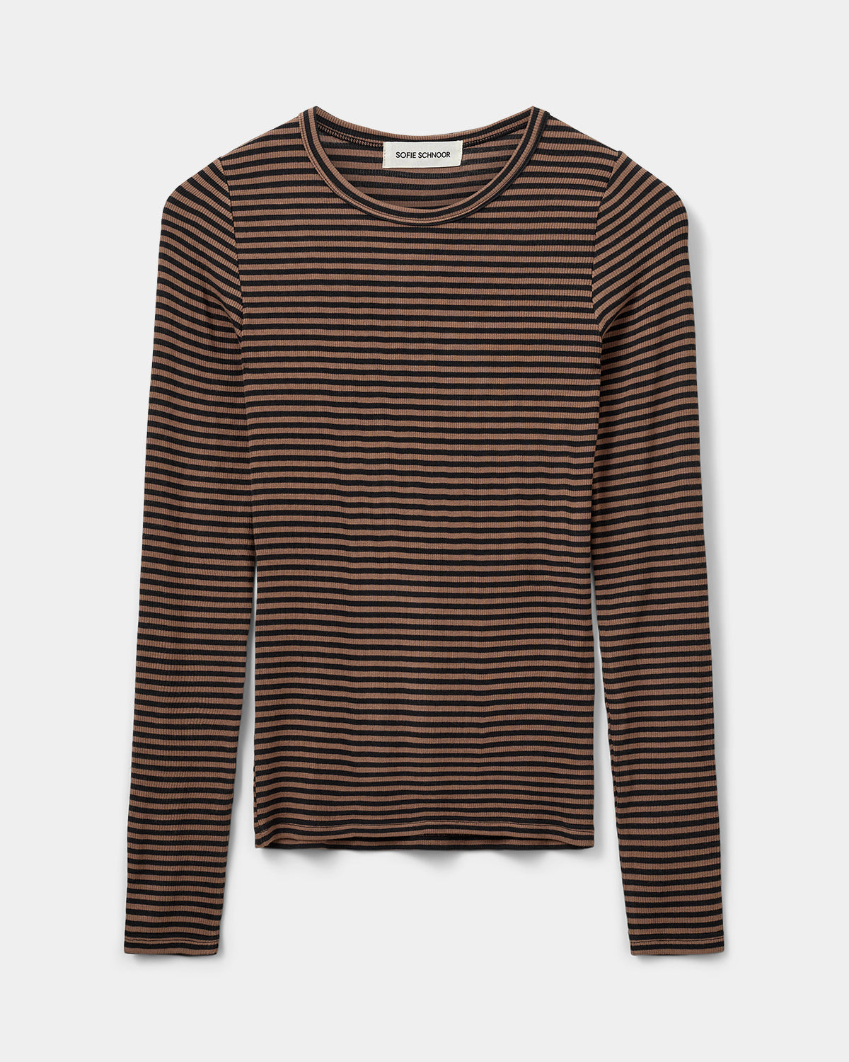 Sofie Schnoor WOMEN PETRICIASW STRIBE T-SHIRT LANGÆRMET T-shirt lang ærmet 7140 Light Brown Black striped