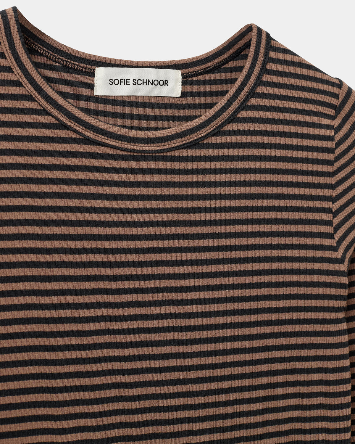 Sofie Schnoor WOMEN PETRICIASW STRIBE T-SHIRT LANGÆRMET T-shirt lang ærmet 7140 Light Brown Black striped