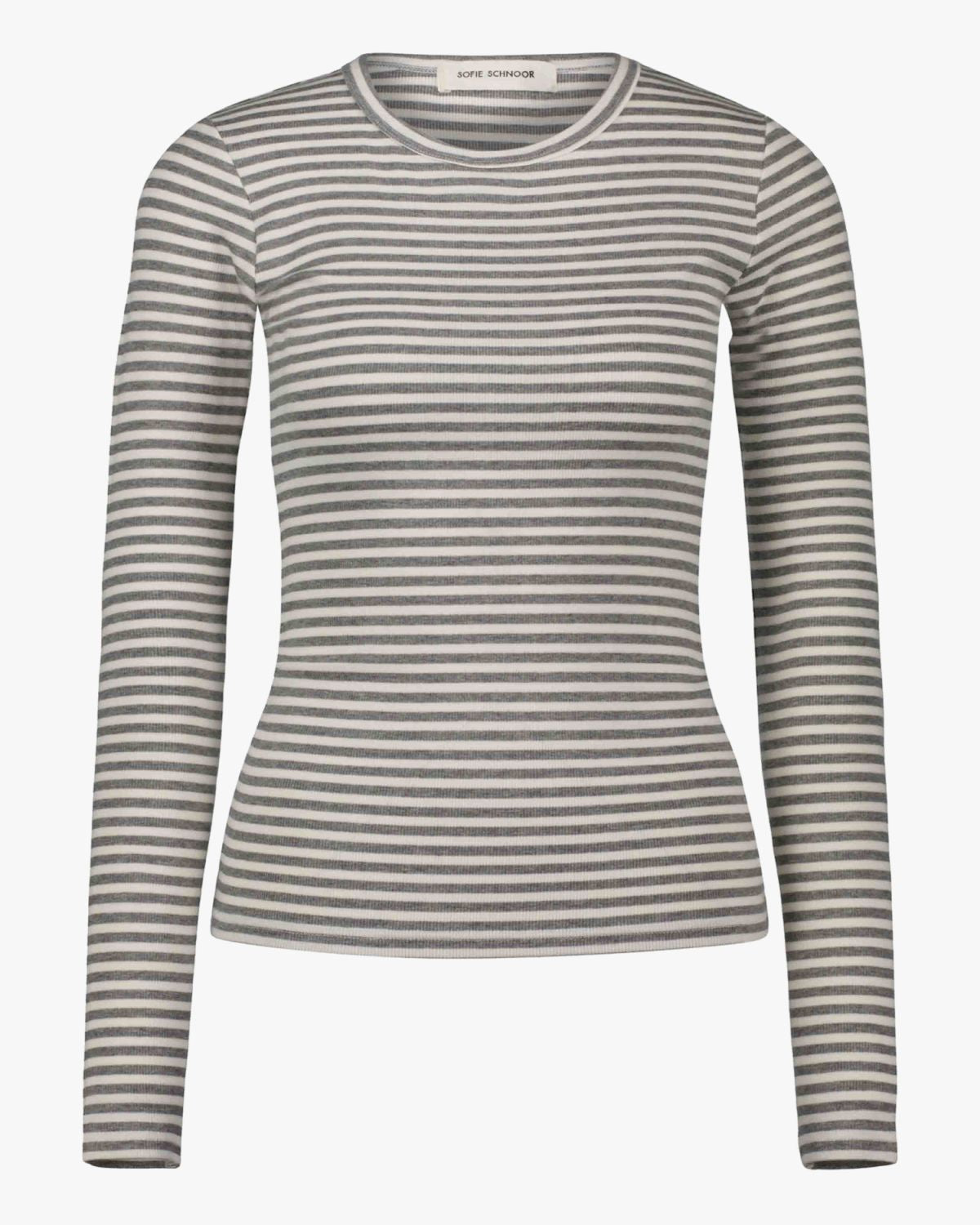 Sofie Schnoor WOMEN PETRICIASW STRIBE T-SHIRT LANGÆRMET T-shirt lang ærmet 8048 Grey Striped