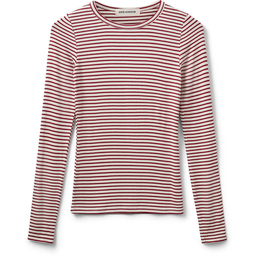 Sofie Schnoor WOMEN PETRICIASW STRIBE T-SHIRT LANGÆRMET T-shirt lang ærmet 4139 Red Striped