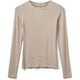PETRICIASW STRIBE T-SHIRT LANGÆRMET - Beige Striped